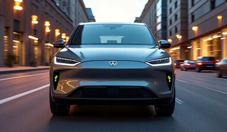 SUV elettrico sportivo colore grigio metallizzato